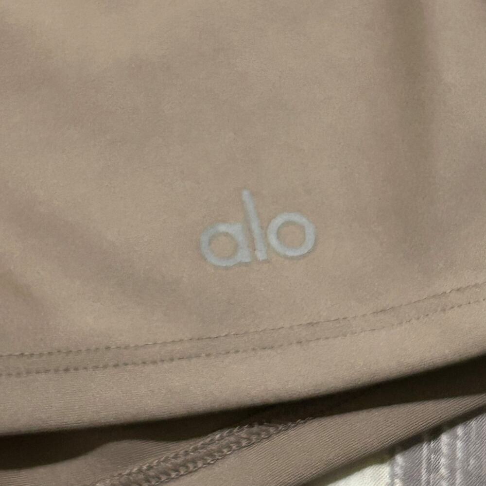 ALO High Waist Biker Shorts Womens M Lot Of 2 Taupe Rust 4" Inseam Athletic Yoga - Picture 12 of 13